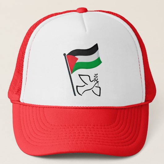 Palestina Vlag فلسطين Vredesduif | Vrij Palestina Trucker Pet (Voorkant)