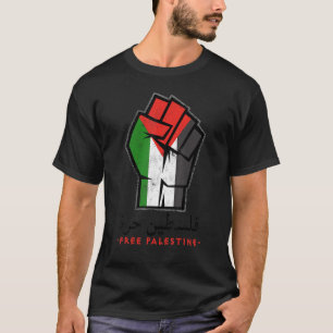 Palestina Vlag Arabisch Calligrafie Vrij T-shirt
