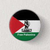 Palestina vlag Arabische tekst Ronde Button 3,2 Cm (Voorkant)