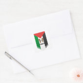 Palestina vlag Arabische tekst Vierkante Sticker (Envelop)