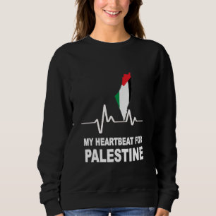 Palestina vlag en kaart in mijn hartslag trui