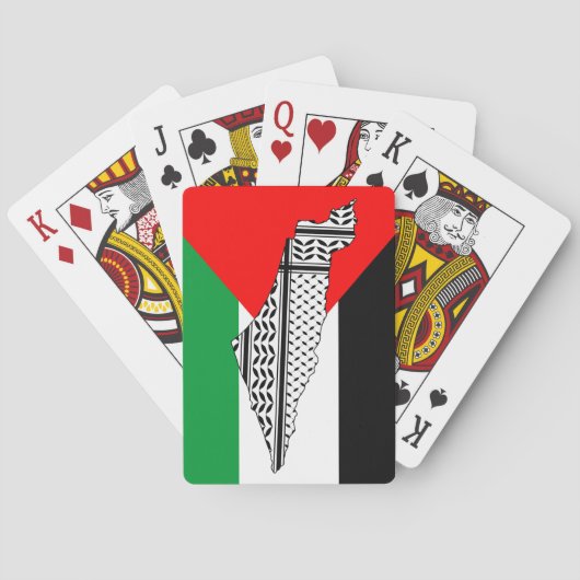 Palestina Vlag en Kaart met Keffiyeg Patroon (Achterkant)