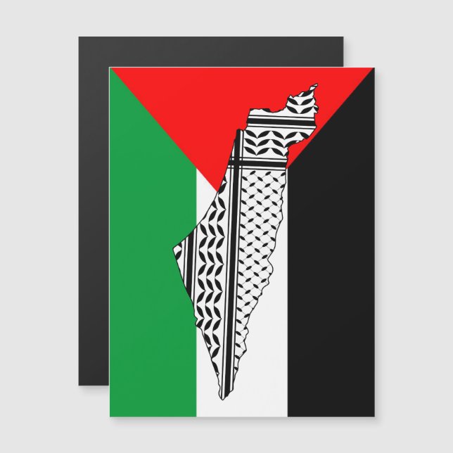 Palestina Vlag en Kaart met Keffiyeg Patroon (Voorkant / Achterkant)