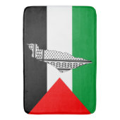 Palestina Vlag en Kaart met Keffiyeg Patroon Badmat (Voorkant Verticaal)
