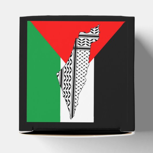Palestina Vlag en Kaart met Keffiyeg Patroon Bedankdoosjes (Bovenkant)