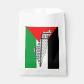 Palestina Vlag en Kaart met Keffiyeg Patroon Bedankzakje (Voorkant)