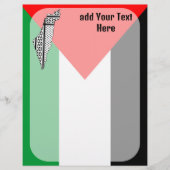 Palestina Vlag en Kaart met Keffiyeg Patroon Briefhoofd (Voorkant)