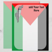 Palestina Vlag en Kaart met Keffiyeg Patroon Briefhoofd (Voorkant / Achterkant)