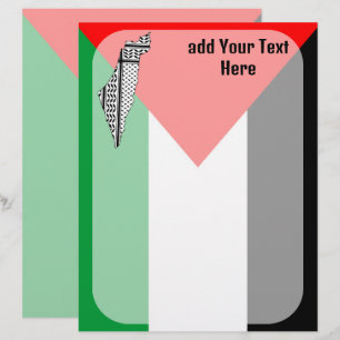 Palestina Vlag en Kaart met Keffiyeg Patroon Briefhoofd