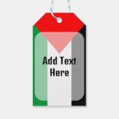 Palestina Vlag en Kaart met Keffiyeg Patroon Cadeaulabel (Achterkant)
