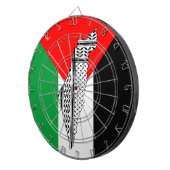 Palestina Vlag en Kaart met Keffiyeg Patroon Dartbord (Voorkant Rechts)