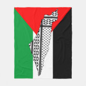 Palestina Vlag en Kaart met Keffiyeg Patroon Fleece Deken (Voorkant)
