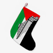 Palestina Vlag en Kaart met Keffiyeg Patroon Kleine Kerstsok (Voorkant (Hangend))
