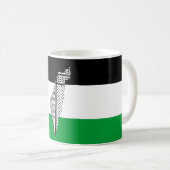 Palestina Vlag en Kaart met Keffiyeg Patroon Koffiemok (Voorkant rechts)