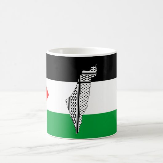 Palestina Vlag en Kaart met Keffiyeg Patroon Koffiemok (Center)