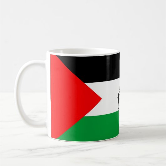 Palestina Vlag en Kaart met Keffiyeg Patroon Koffiemok (Links)