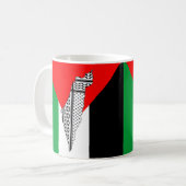 Palestina Vlag en Kaart met Keffiyeg Patroon Koffiemok (Voorkant links)