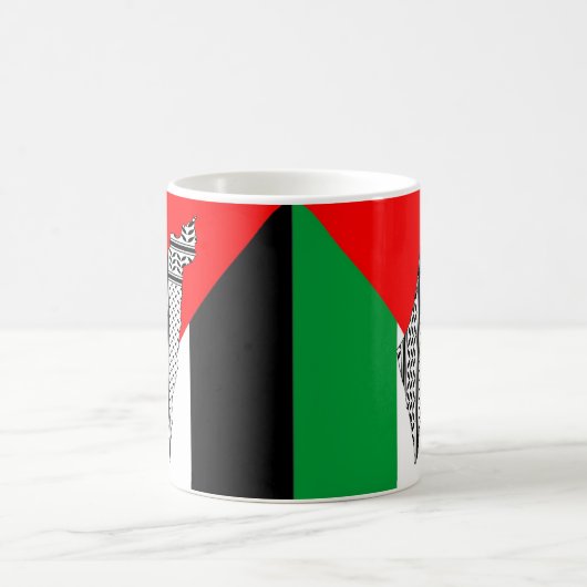Palestina Vlag en Kaart met Keffiyeg Patroon Koffiemok (Center)