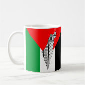 Palestina Vlag en Kaart met Keffiyeg Patroon Koffiemok (Links)