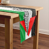 Palestina Vlag en Kaart met Keffiyeg Patroon Korte Tafelloper (Voorbeeld)