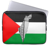 Palestina Vlag en Kaart met Keffiyeg Patroon Laptop Sleeve (Voorkant)