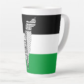 Palestina Vlag en Kaart met Keffiyeg Patroon Latte Mok (Rechterhoek)