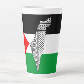 Palestina Vlag en Kaart met Keffiyeg Patroon Latte Mok (Voorkant)