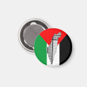 Palestina Vlag en Kaart met Keffiyeg Patroon Magneet (Voorkant / Achterkant)