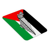 Palestina Vlag en Kaart met Keffiyeg Patroon Magneet (Rechterzijde)