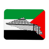 Palestina Vlag en Kaart met Keffiyeg Patroon Magneet (Horizontaal)