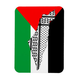 Palestina Vlag en Kaart met Keffiyeg Patroon Magneet