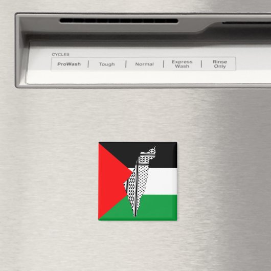 Palestina Vlag en Kaart met Keffiyeg Patroon Magneet (Insitu (Vaatwasser))