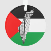 Palestina Vlag en Kaart met Keffiyeg Patroon Ornament (achterkant)
