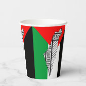Palestina Vlag en Kaart met Keffiyeg Patroon Papieren Bekers (Achterkant)