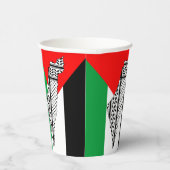 Palestina Vlag en Kaart met Keffiyeg Patroon Papieren Bekers (Rechts)