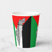 Palestina Vlag en Kaart met Keffiyeg Patroon Papieren Bekers (Voorkant)