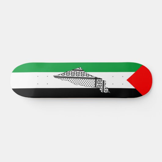 Palestina Vlag en Kaart met Keffiyeg Patroon Persoonlijk Skateboard (Horizontaal)