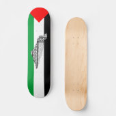 Palestina Vlag en Kaart met Keffiyeg Patroon Persoonlijk Skateboard (Voorkant)