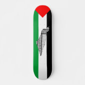 Palestina Vlag en Kaart met Keffiyeg Patroon Persoonlijk Skateboard (Voorkant)