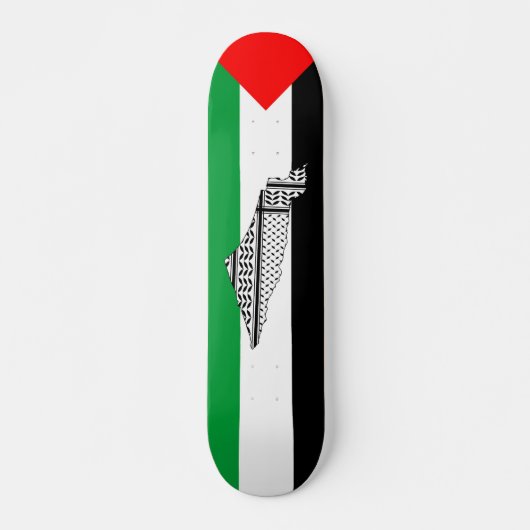 Palestina Vlag en Kaart met Keffiyeg Patroon Persoonlijk Skateboard (Voorkant)