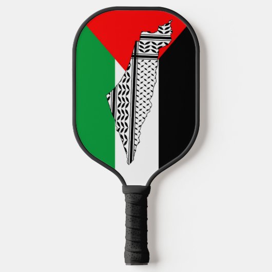 Palestina Vlag en Kaart met Keffiyeg Patroon Pickleball Paddle (Voorkant)