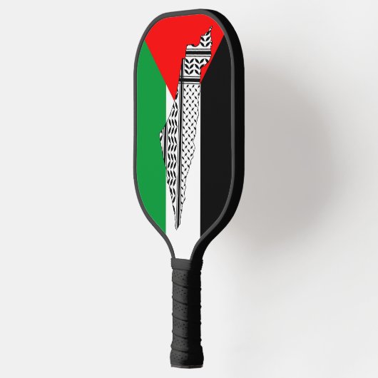 Palestina Vlag en Kaart met Keffiyeg Patroon Pickleball Paddle (Links)