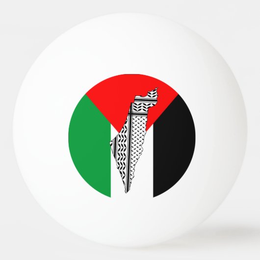 Palestina Vlag en Kaart met Keffiyeg Patroon Pingpongbal (Voorkant)
