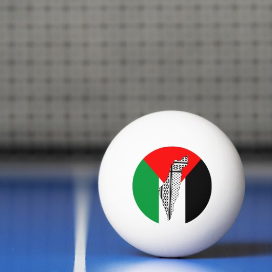 Palestina Vlag en Kaart met Keffiyeg Patroon Pingpongbal (Net)