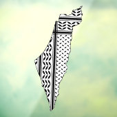 Palestina Vlag en Kaart met Keffiyeg Patroon Raamsticker (Vel 3)