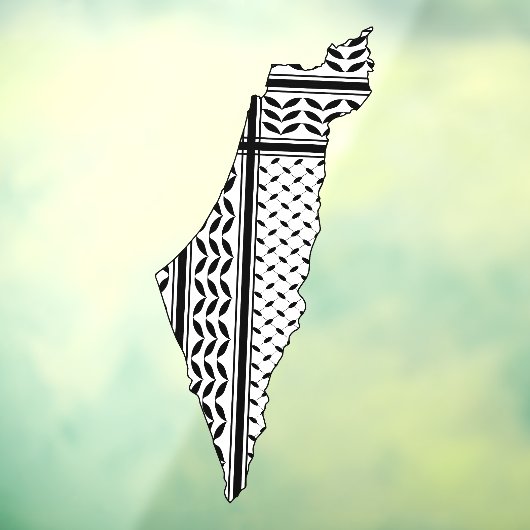 Palestina Vlag en Kaart met Keffiyeg Patroon Raamsticker (Vel 3)