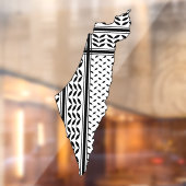 Palestina Vlag en Kaart met Keffiyeg Patroon Raamsticker (Vel 2)