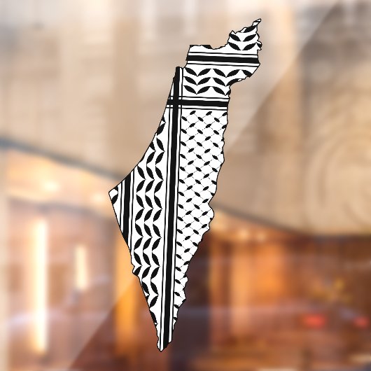 Palestina Vlag en Kaart met Keffiyeg Patroon Raamsticker (Vel 2)