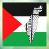 Palestina Vlag en Kaart met Keffiyeg Patroon Raamsticker (Vel 3)