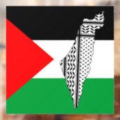 Palestina Vlag en Kaart met Keffiyeg Patroon Raamsticker (Vel 2)